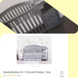 SORELLE 4 in 1 BABY CRIB AND CHANGER!!!